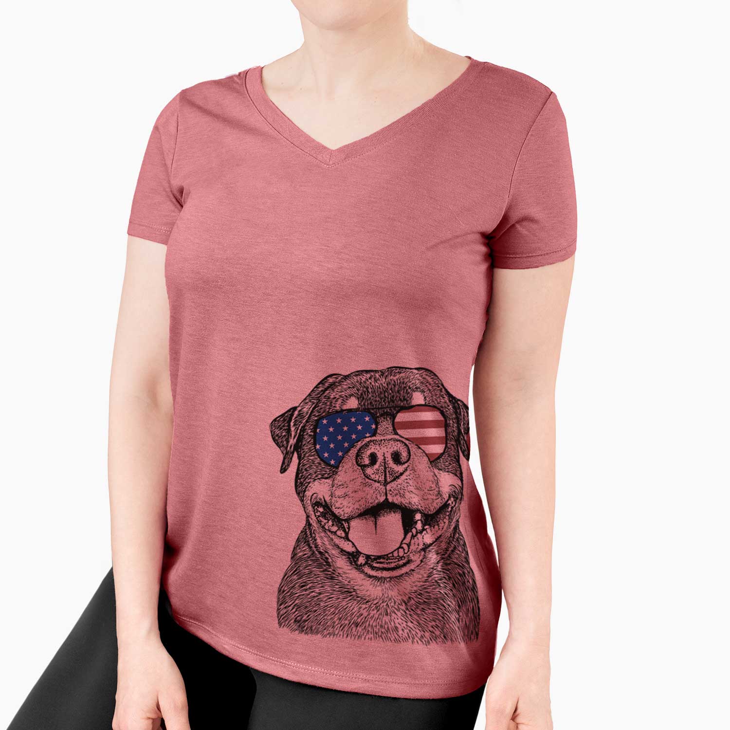 USA Talos the Rottweiler - Women's Perfect V-neck Shirt