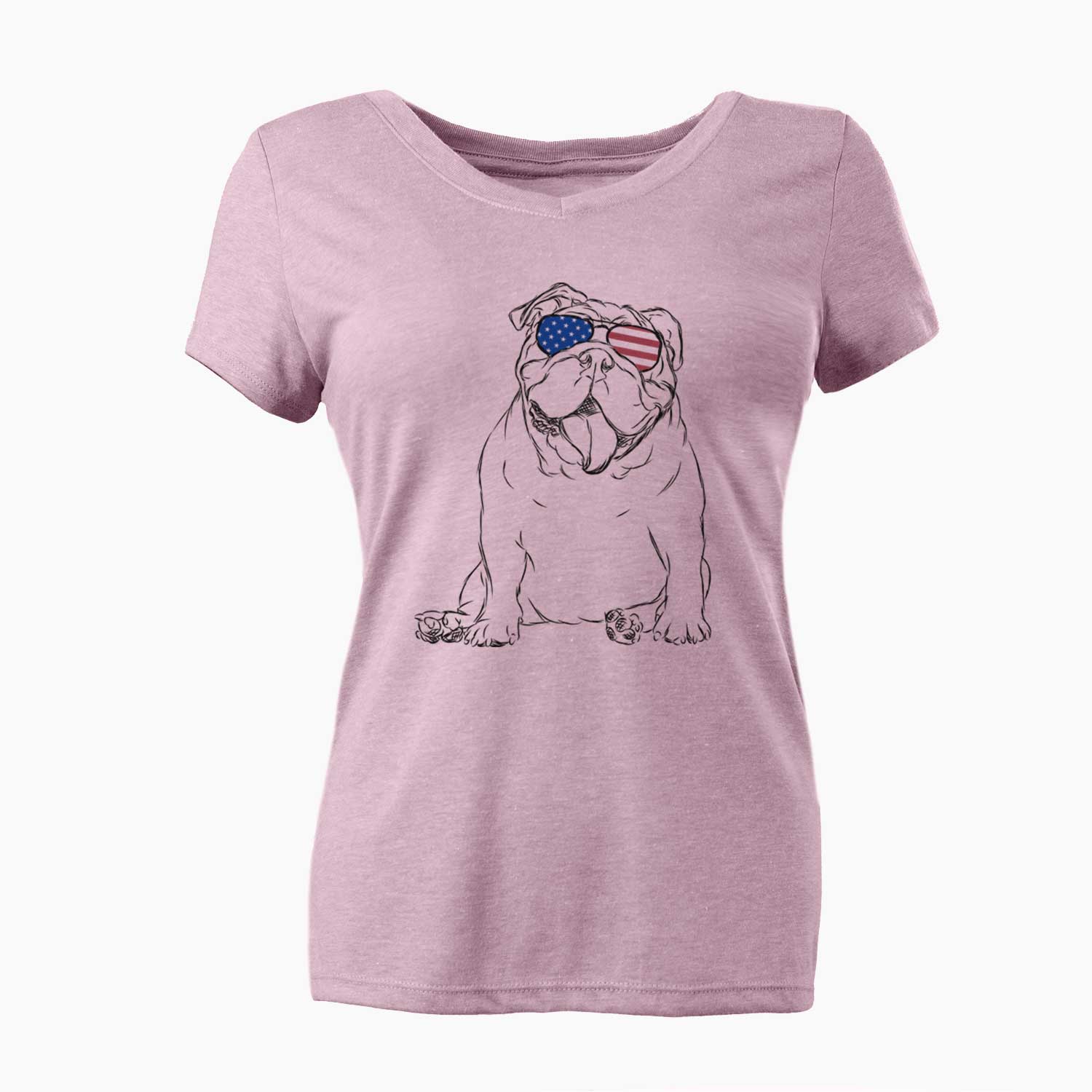 USA Tank the English Bulldog - Women's Perfect V-neck Shirt