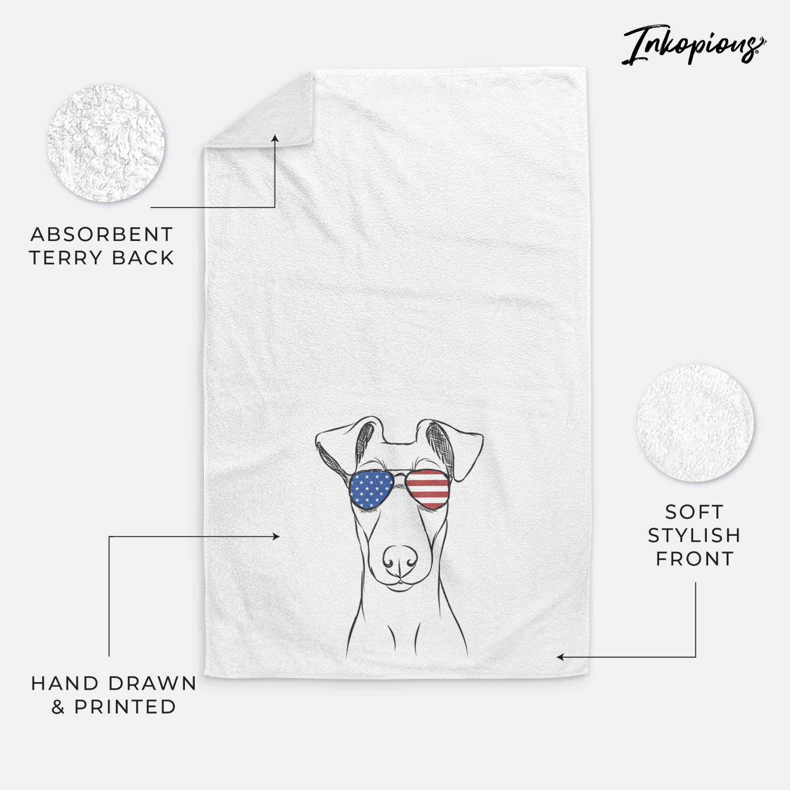 Tanner the Fox Terrier Decorative Hand Towel