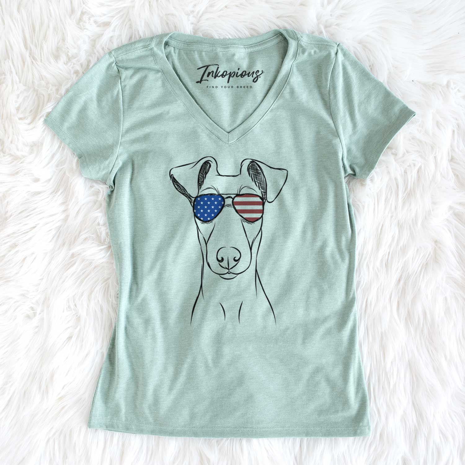 USA Tanner the Fox Terrier - Women's Perfect V-neck Shirt