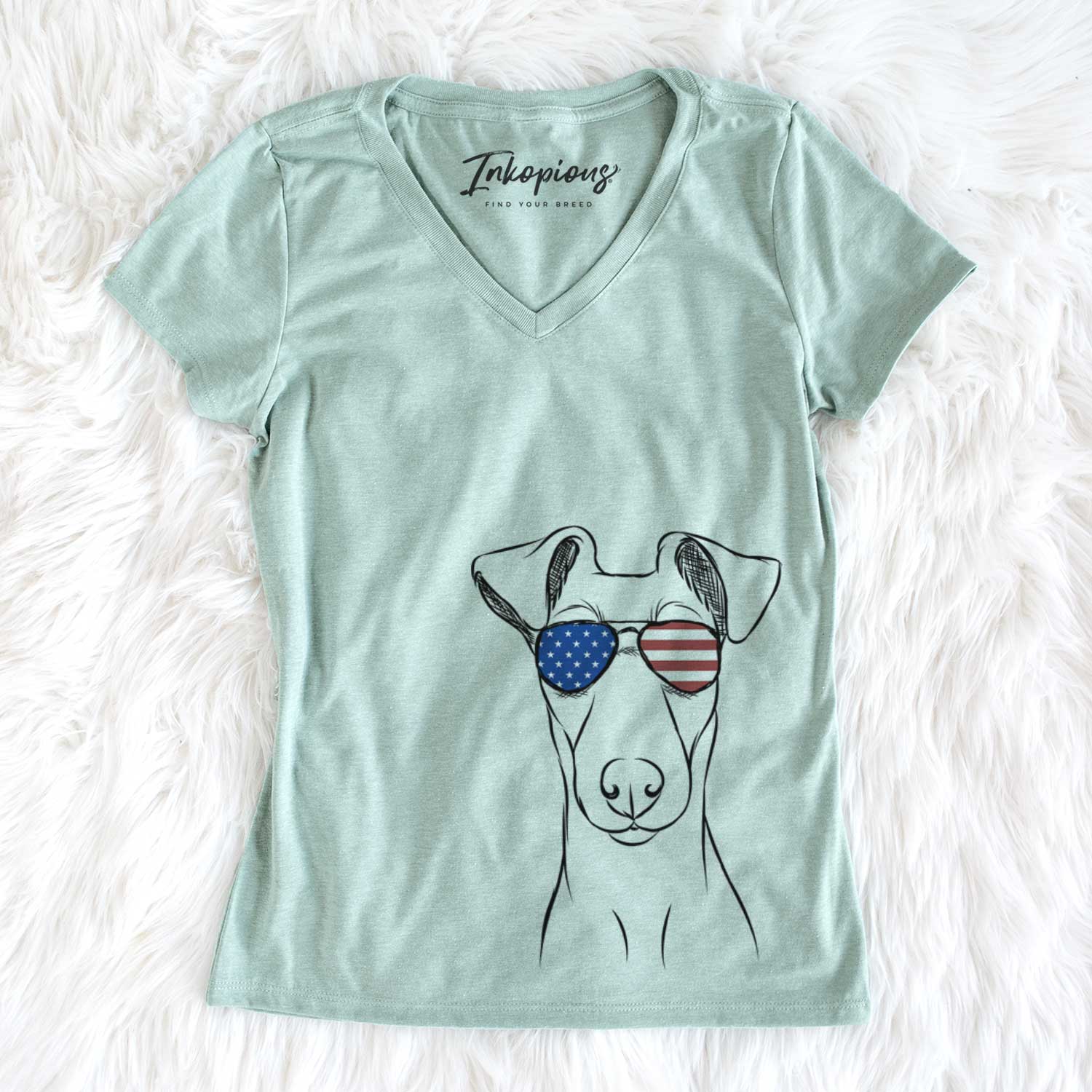 USA Tanner the Fox Terrier - Women's Perfect V-neck Shirt