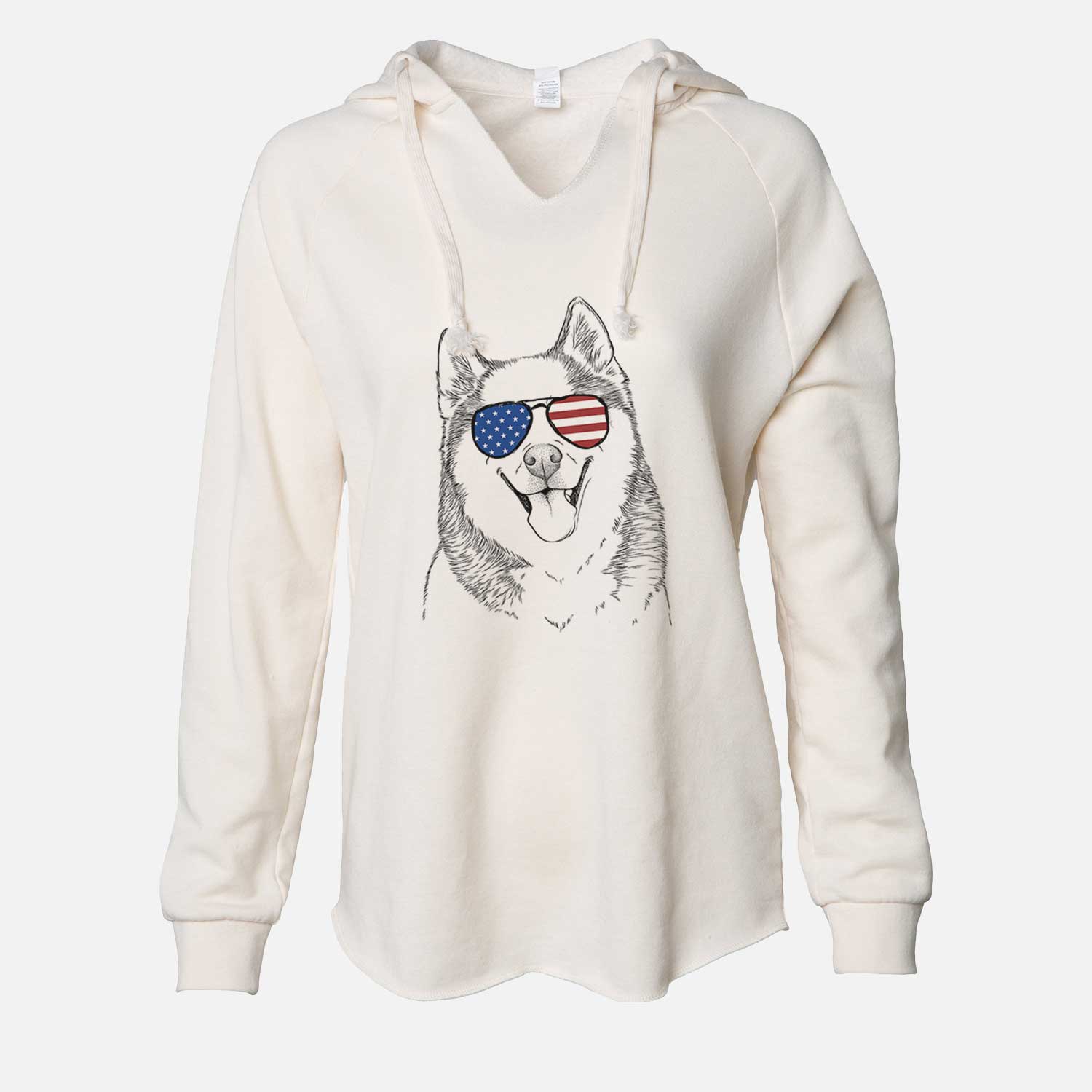 USA Teak the Siberian Husky - Cali Wave Hooded Sweatshirt