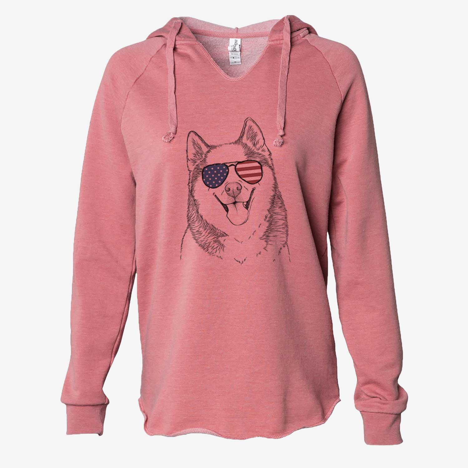 USA Teak the Siberian Husky - Cali Wave Hooded Sweatshirt