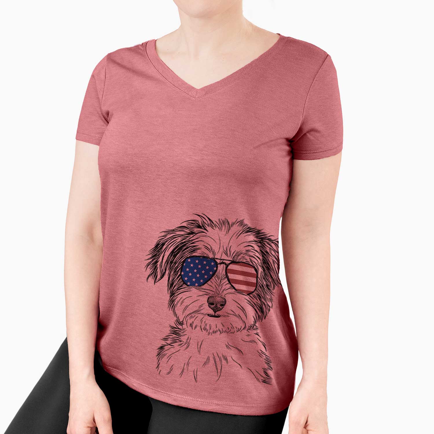 USA Teddy the Havanese - Women's Perfect V-neck Shirt