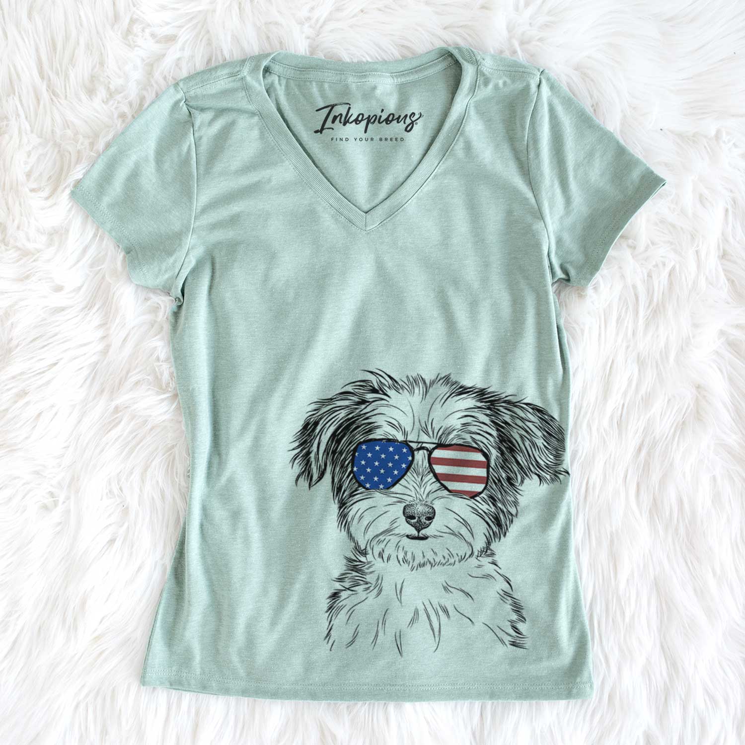 USA Teddy the Havanese - Women's Perfect V-neck Shirt