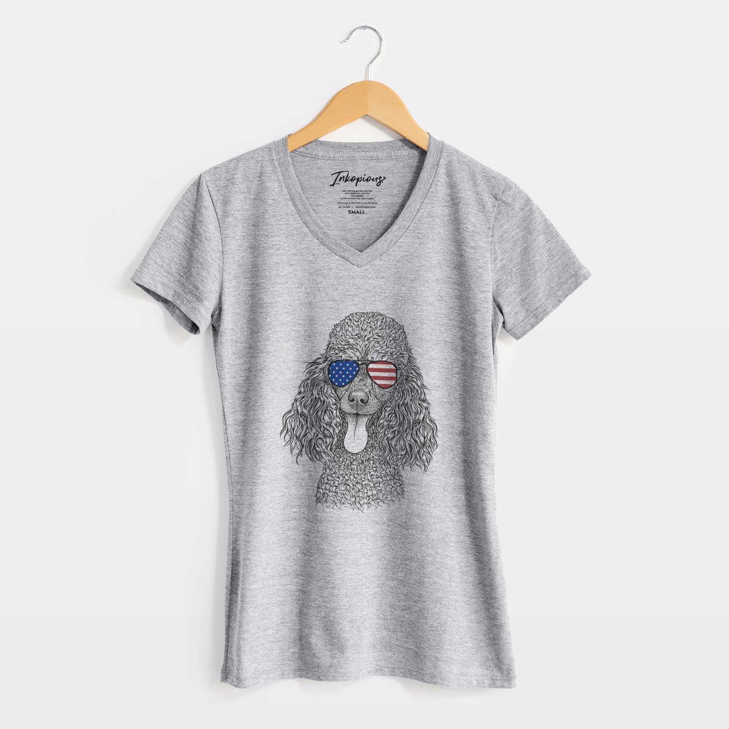 USA Teddy the Mini Poodle - Women's Perfect V-neck Shirt