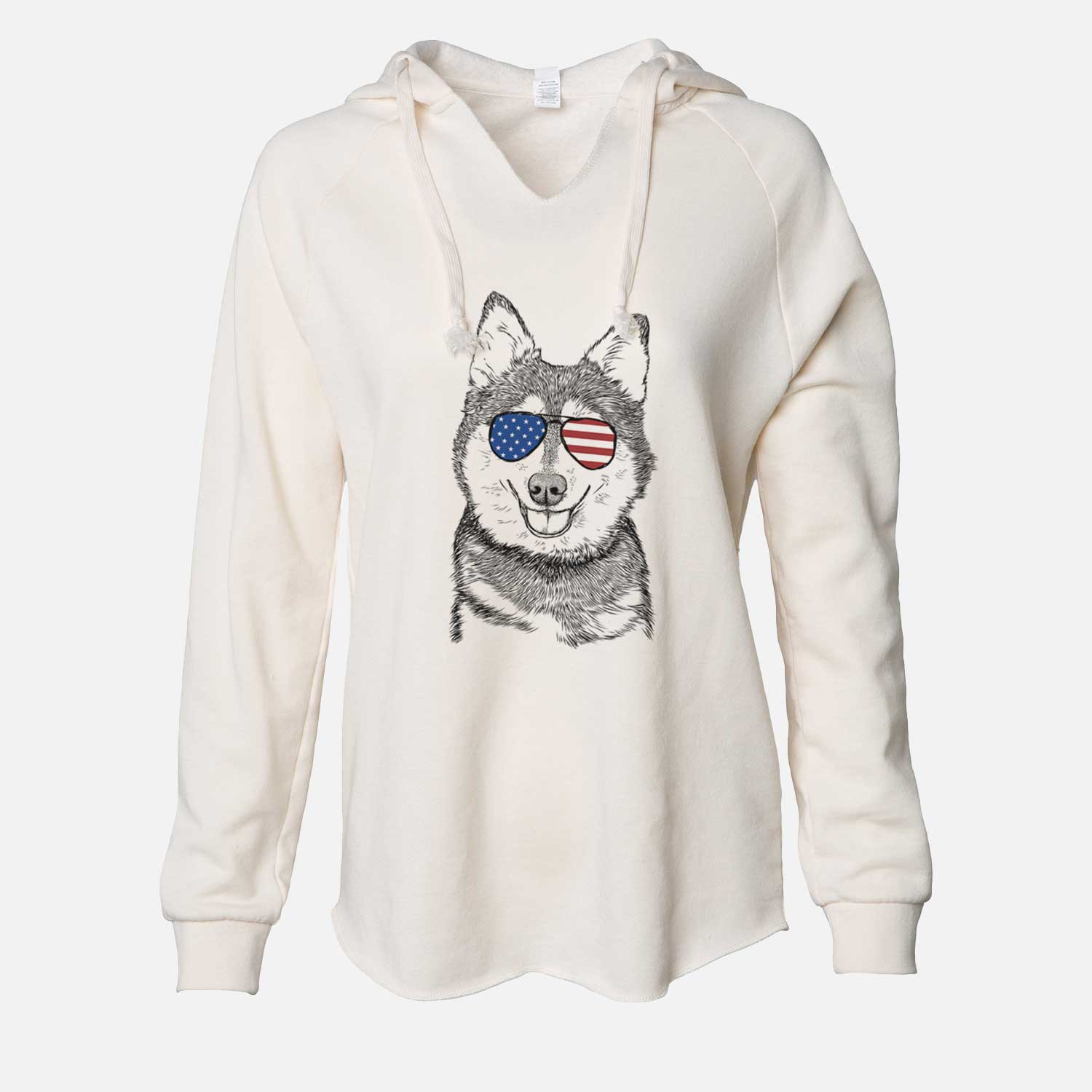 USA Tellie the Alaskan Klee Kai - Cali Wave Hooded Sweatshirt