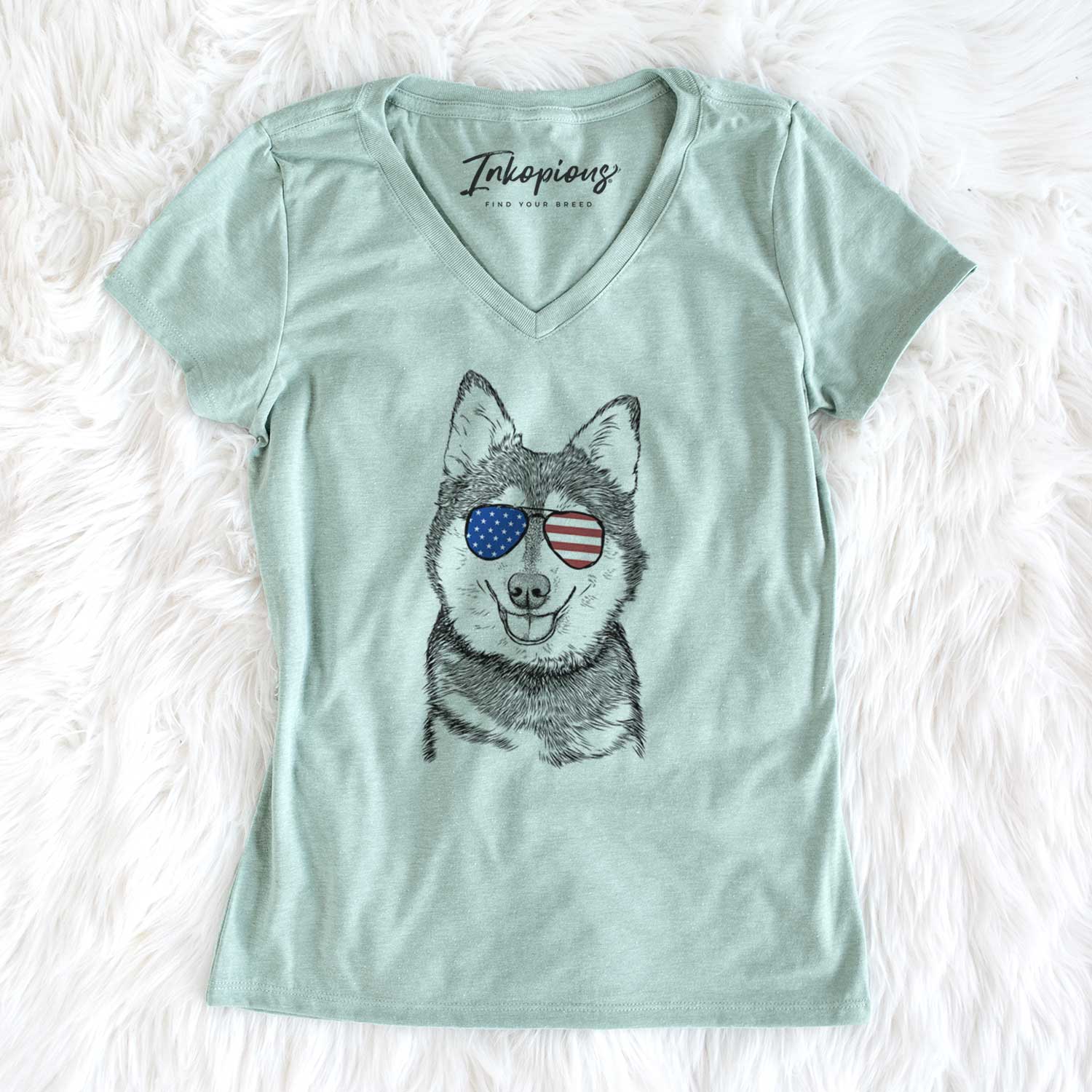 USA Tellie the Alaskan Klee Kai - Women's Perfect V-neck Shirt
