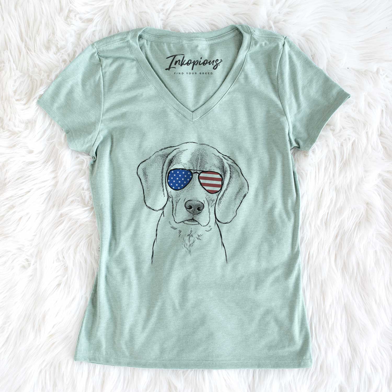 USA Thea the Beagle - Women's Perfect V-neck Shirt