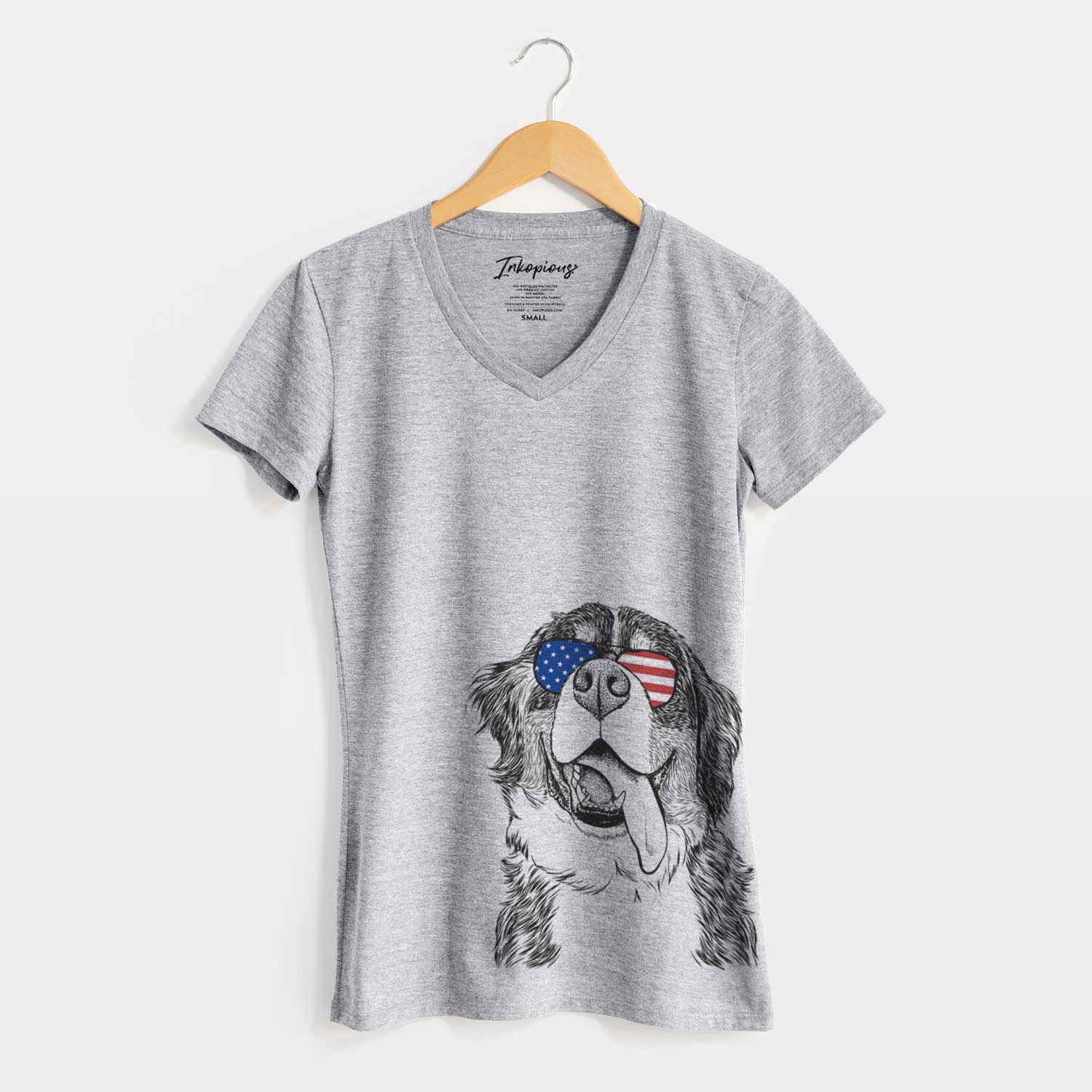 USA Theo the Bernese Mountain Dog - Women's Perfect V-neck Shirt