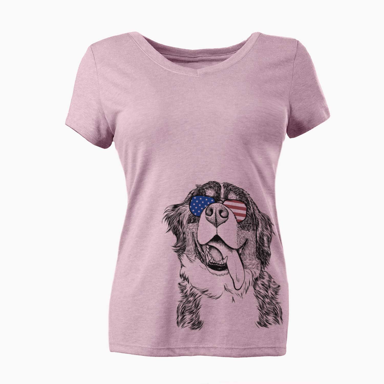 USA Theo the Bernese Mountain Dog - Women's Perfect V-neck Shirt