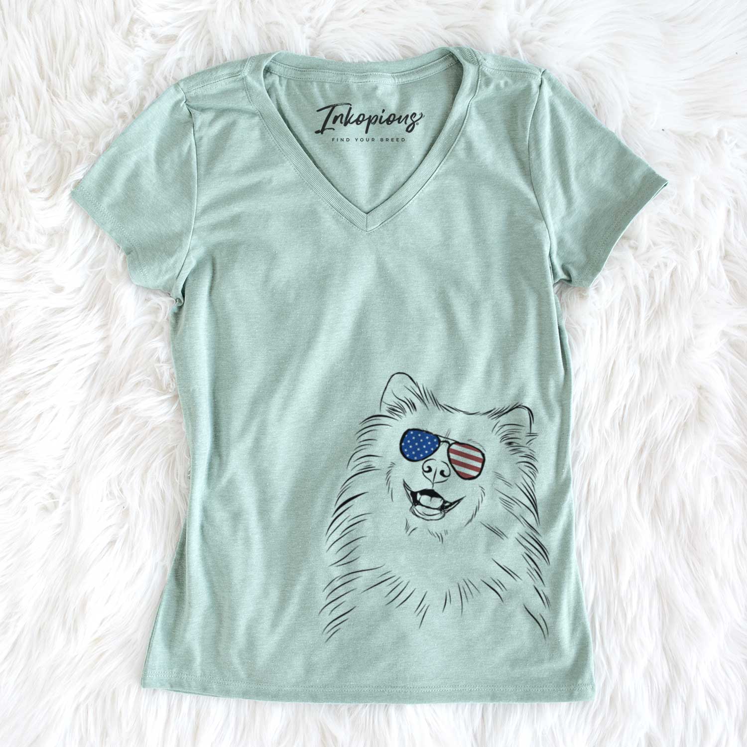 USA Tillie the Samoyed - Women's Perfect V-neck Shirt