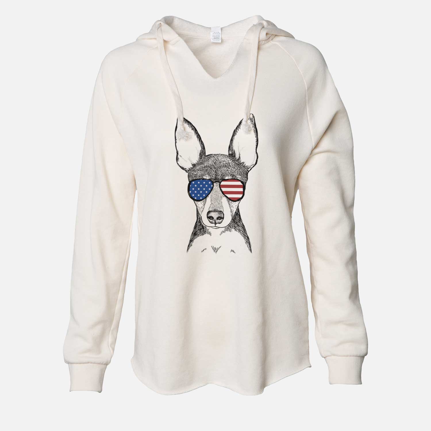 USA Tiny the Toy Fox Terrier - Cali Wave Hooded Sweatshirt