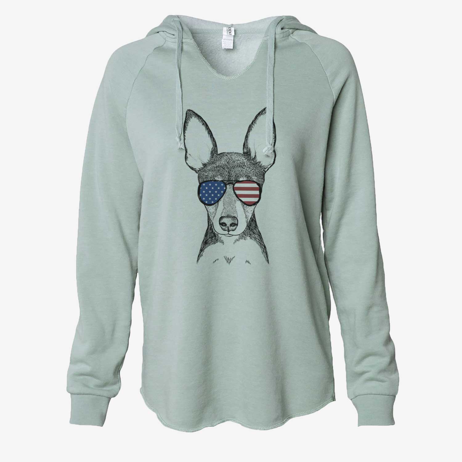 USA Tiny the Toy Fox Terrier - Cali Wave Hooded Sweatshirt
