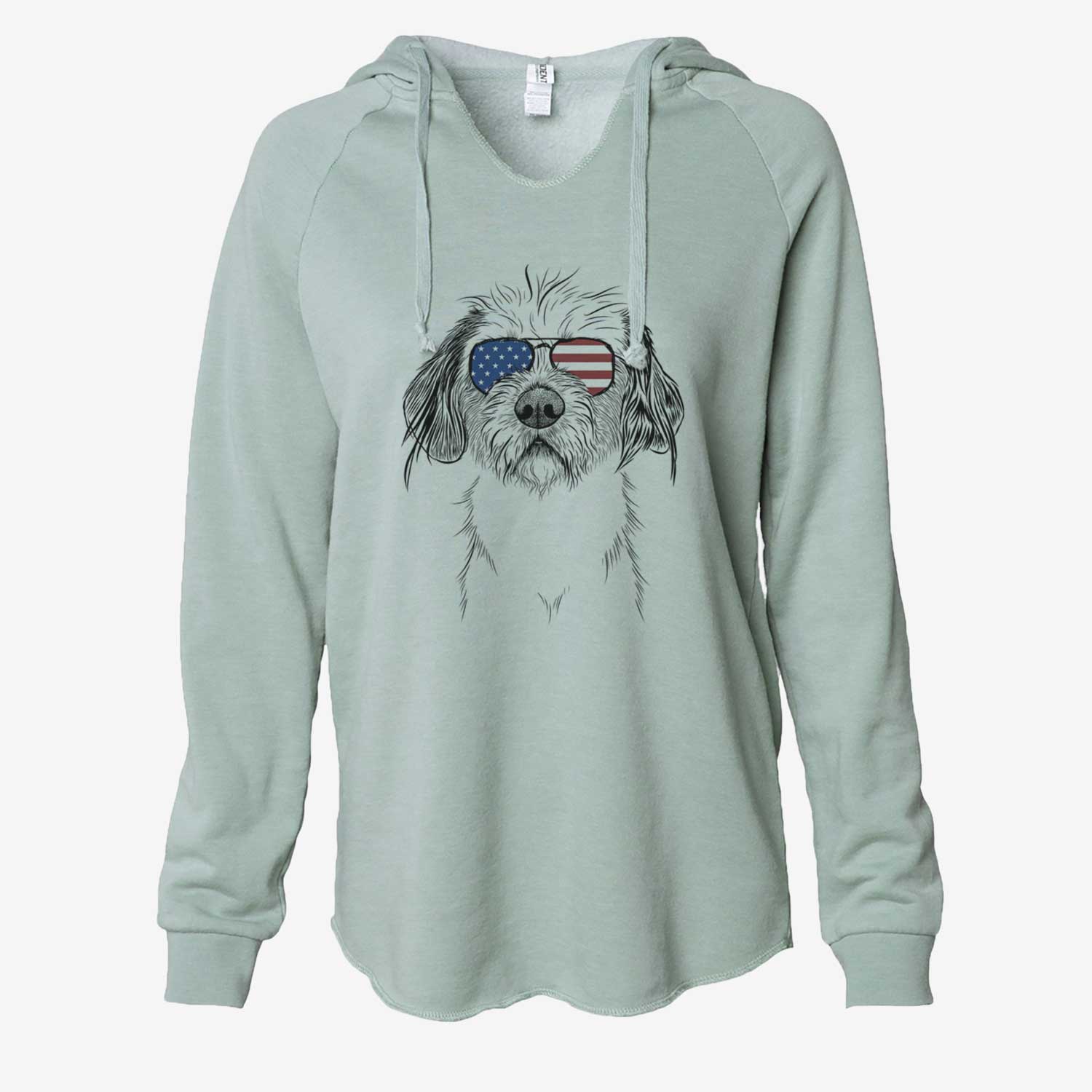 USA Tiny Tucker the Mixed Breed - Cali Wave Hooded Sweatshirt