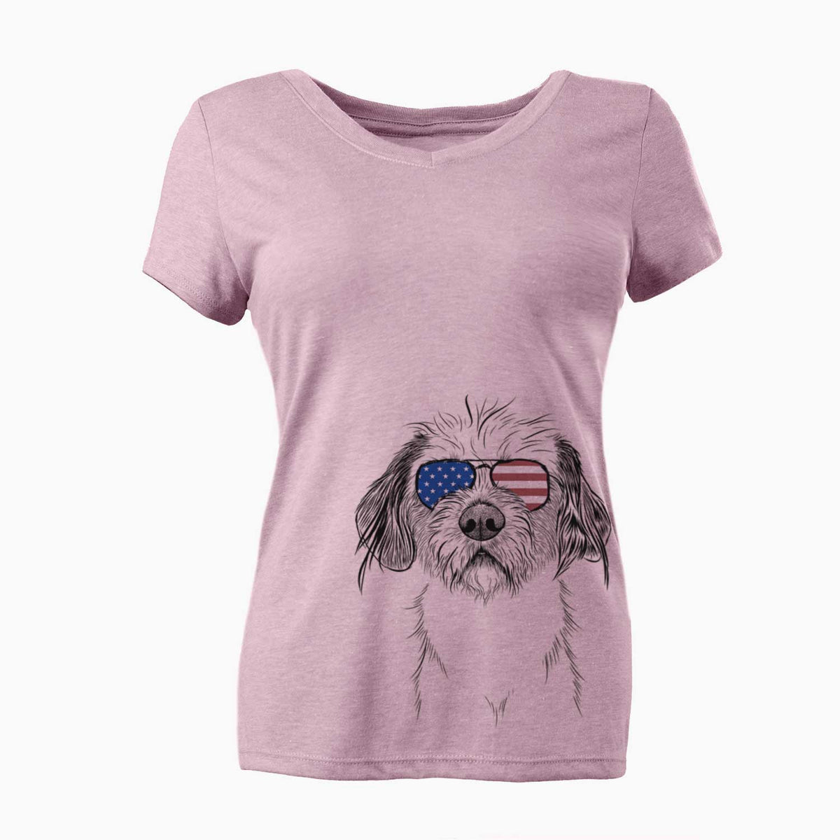 USA Tiny Tucker the Mixed Breed - Women's Perfect V-neck Shirt