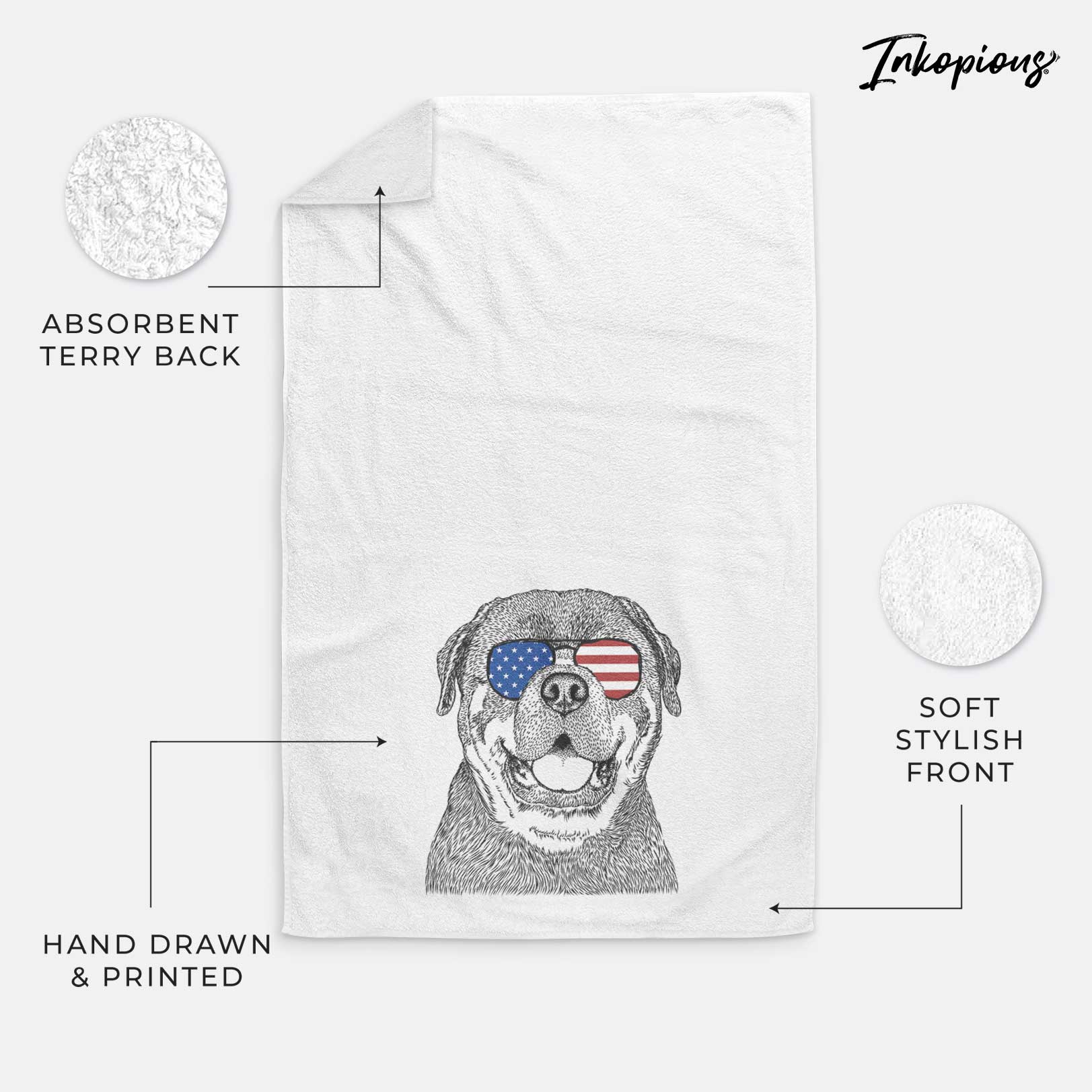 Titan the Rottweiler Decorative Hand Towel