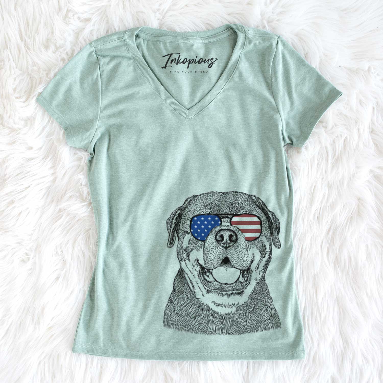 USA Titan the Rottweiler - Women's Perfect V-neck Shirt