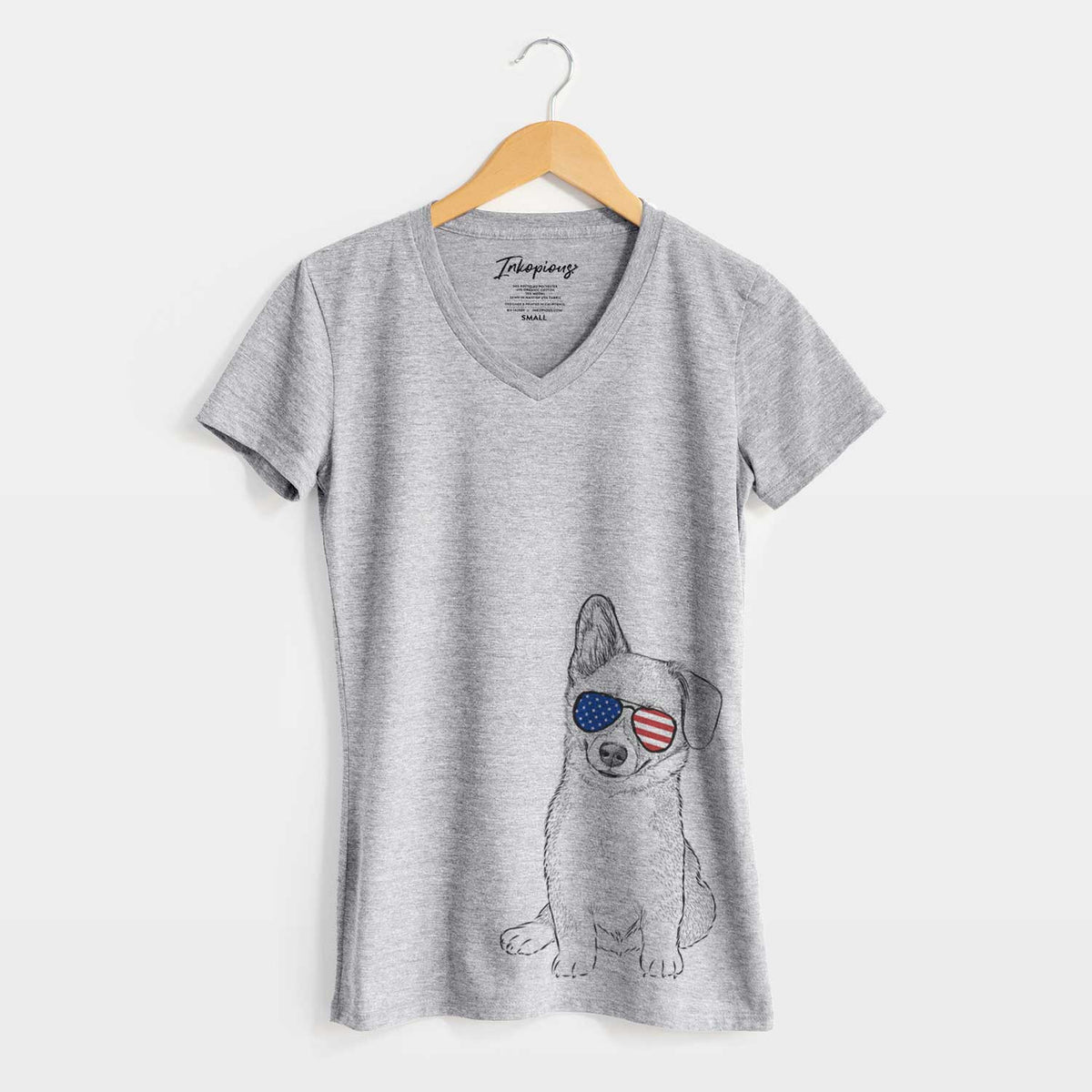 USA Toby the Corgi Puppy - Women's Perfect V-neck Shirt