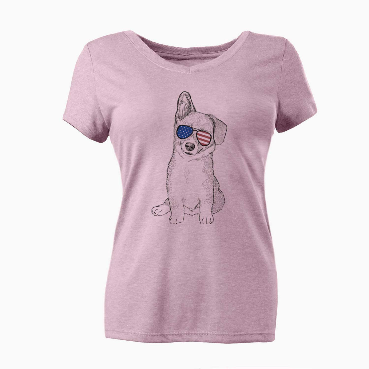 USA Toby the Corgi Puppy - Women's Perfect V-neck Shirt