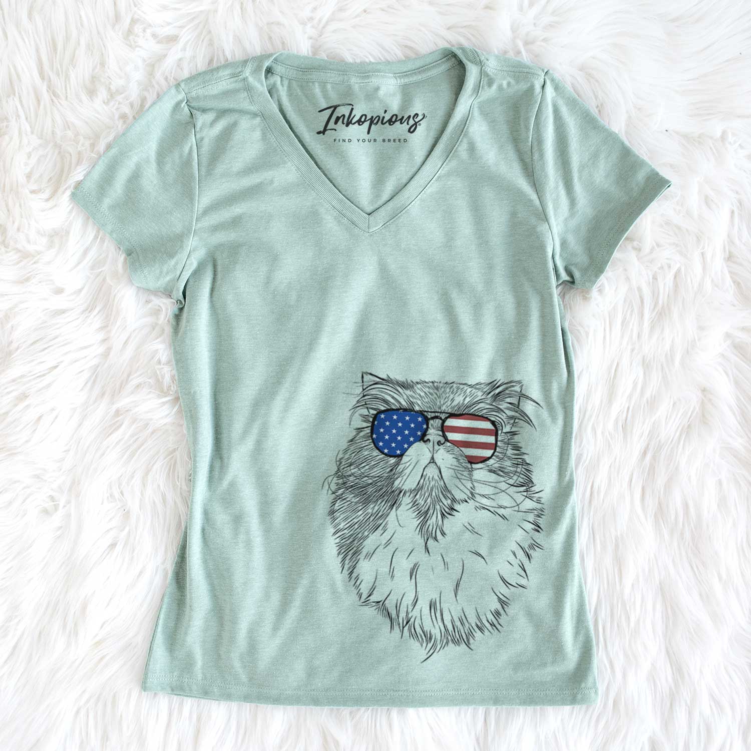 USA Tookie the Perisan Cat - Women's Perfect V-neck Shirt