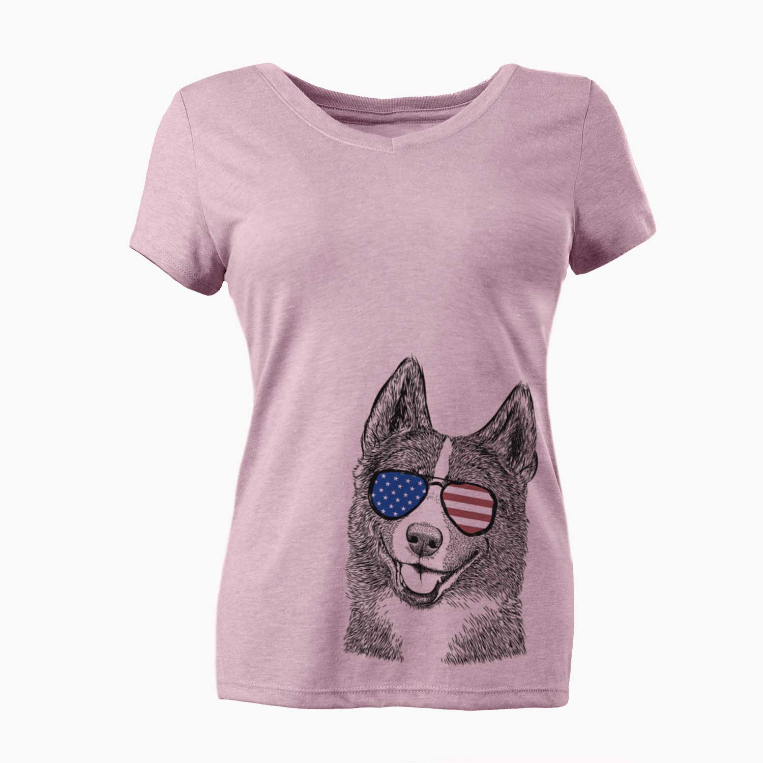 USA Tosca the Karelian Bear Dog - Women's Perfect V-neck Shirt