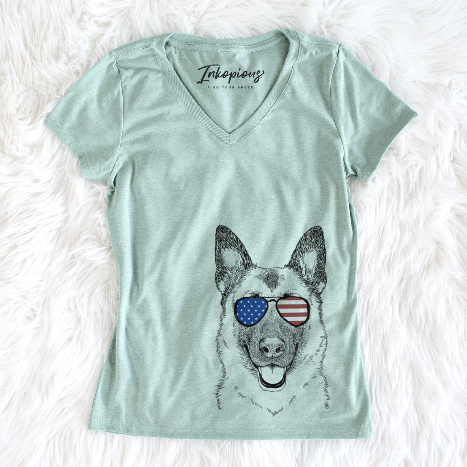 USA Trooper the German Shepherd - Women's Perfect V-neck Shirt