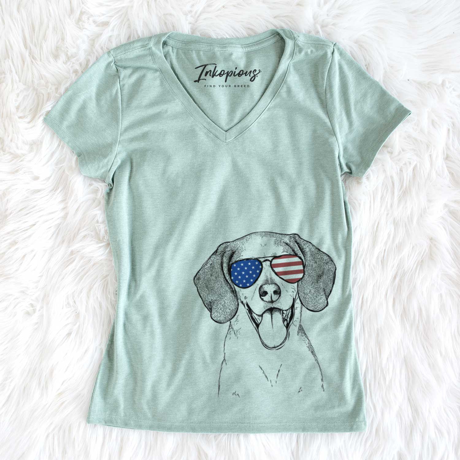 USA Trooper the Hound Mix - Women's Perfect V-neck Shirt