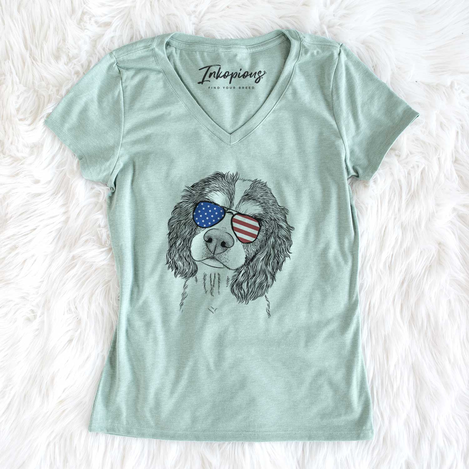 USA Truman the Cavalier King Charles Spaniel - Women's Perfect V-neck Shirt