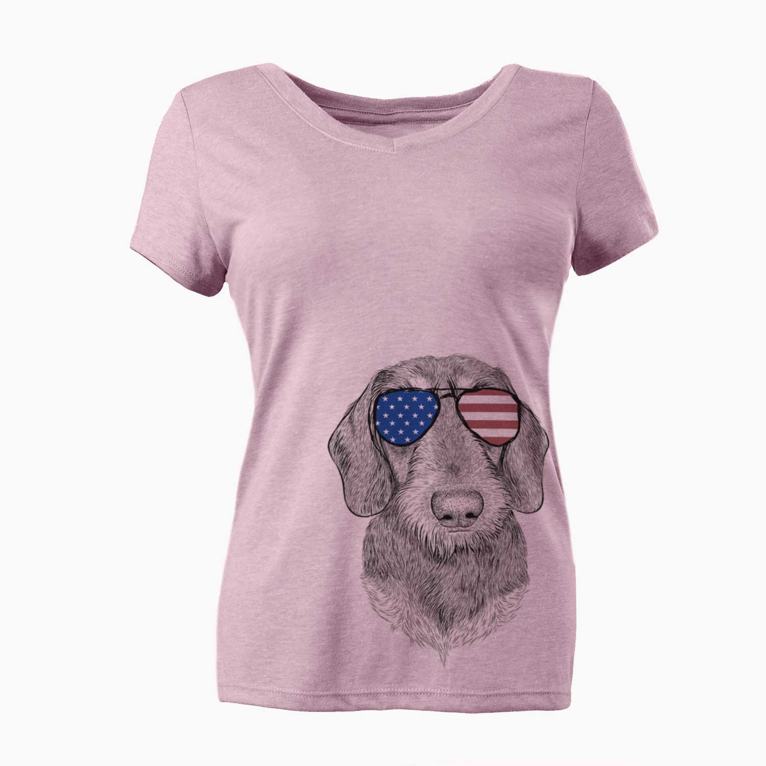 USA Truman the Wirehaired Dachshund - Women's Perfect V-neck Shirt