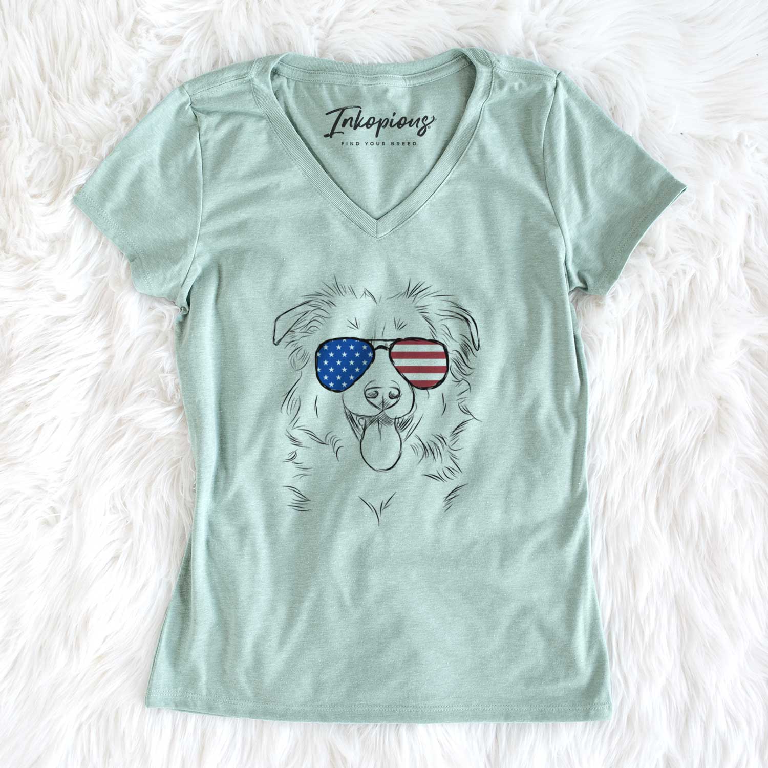 USA Tucker the Collie Shepherd - Women's Perfect V-neck Shirt