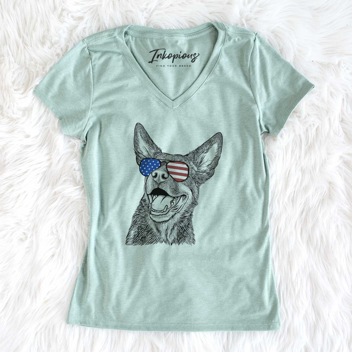 USA Tucker the Australian Kelpie - Women's Perfect V-neck Shirt