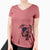 USA Tuckeroo the Boxer - Women's Perfect V-neck Shirt