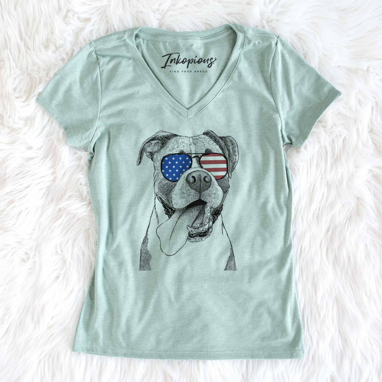 USA Tuckeroo the Boxer - Women's Perfect V-neck Shirt