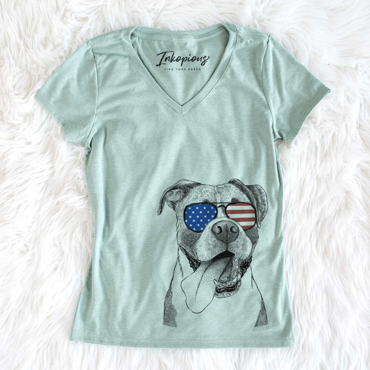 USA Tuckeroo the Boxer - Women's Perfect V-neck Shirt