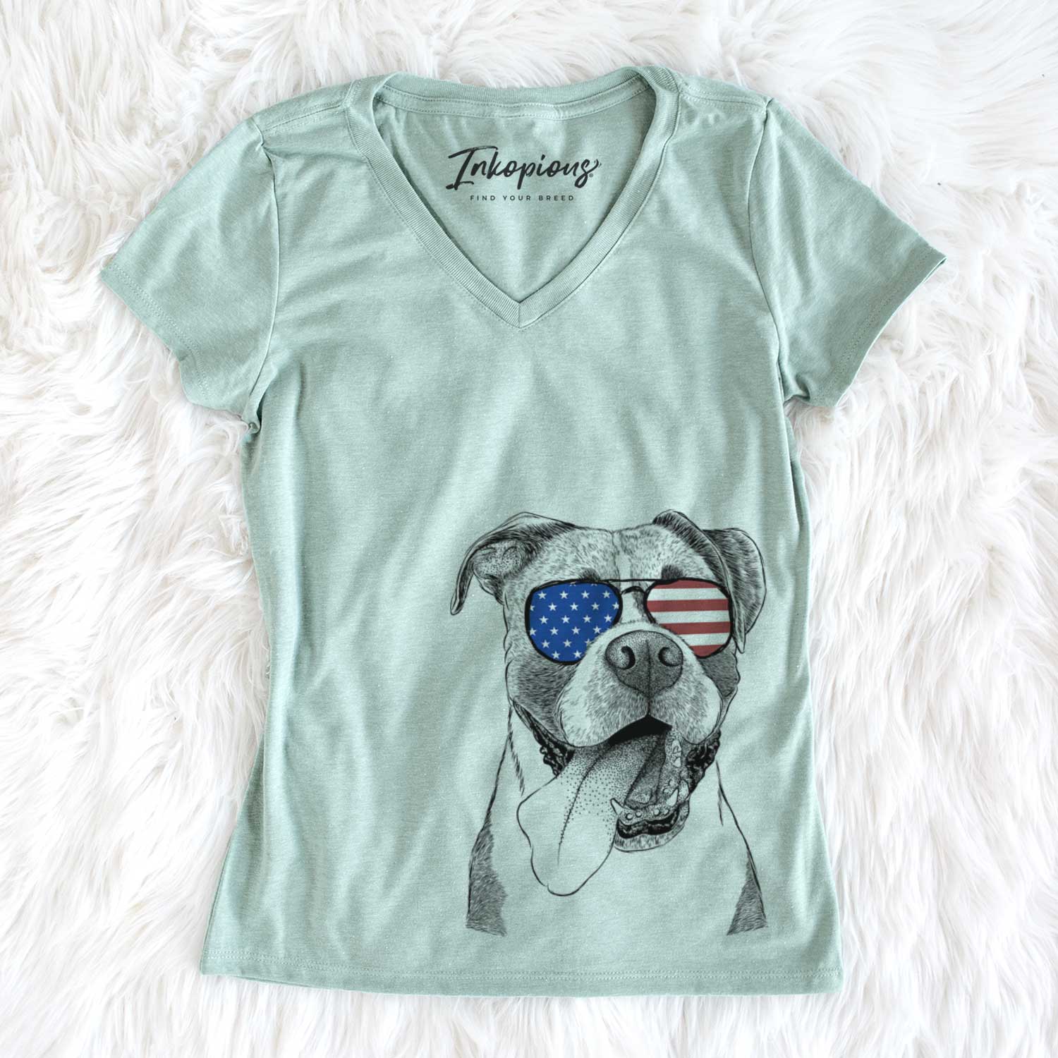 USA Tuckeroo the Boxer - Women's Perfect V-neck Shirt