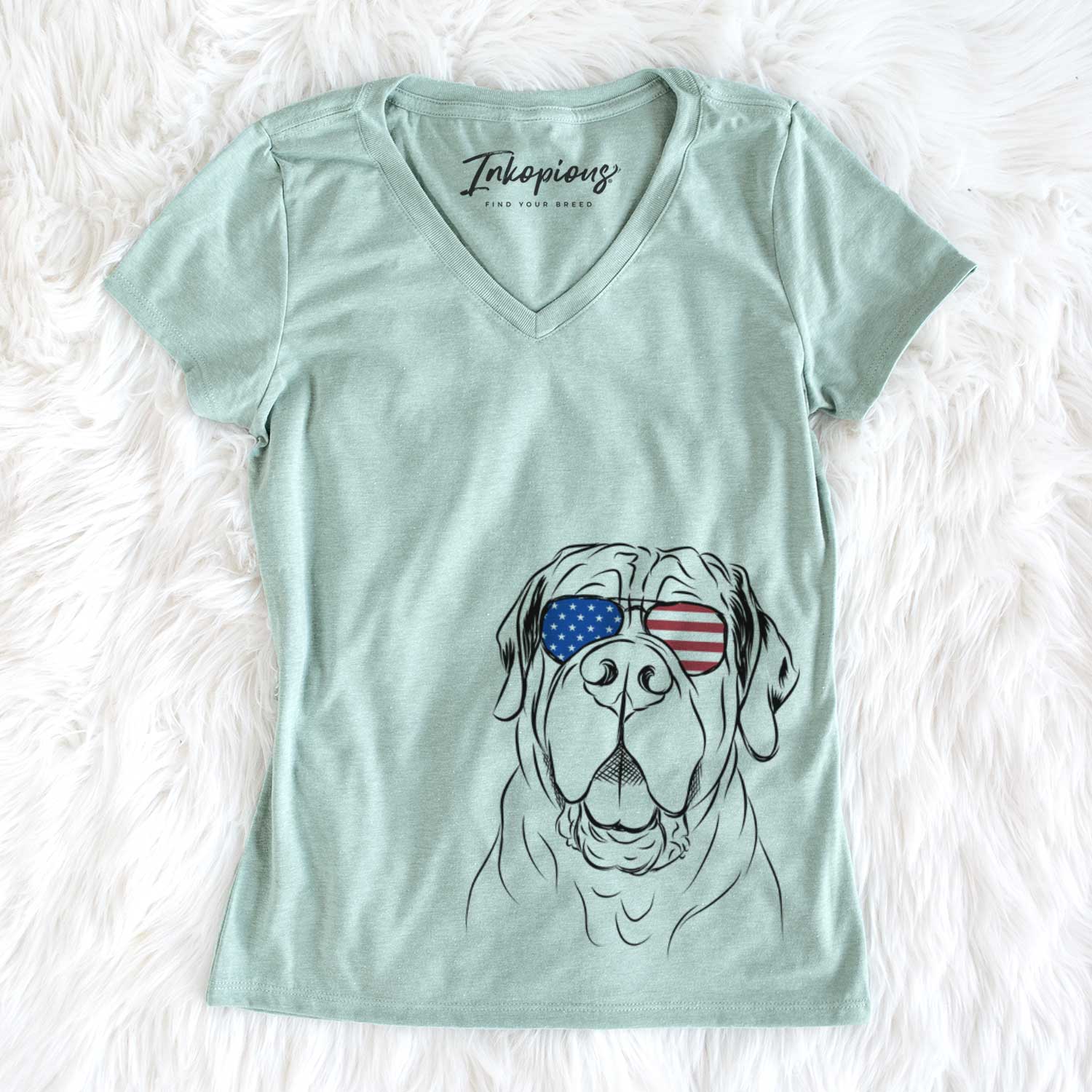 USA Tufton the English Mastiff - Women's Perfect V-neck Shirt