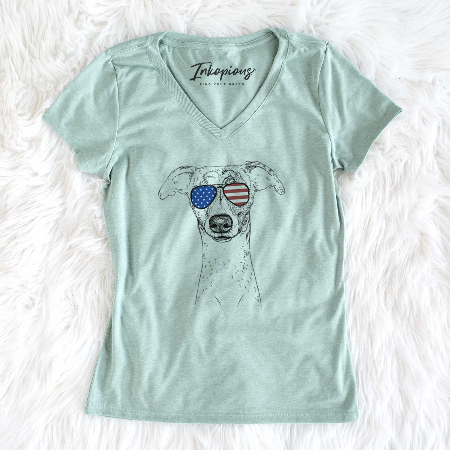 USA Twiggy the Whippet - Women's Perfect V-neck Shirt