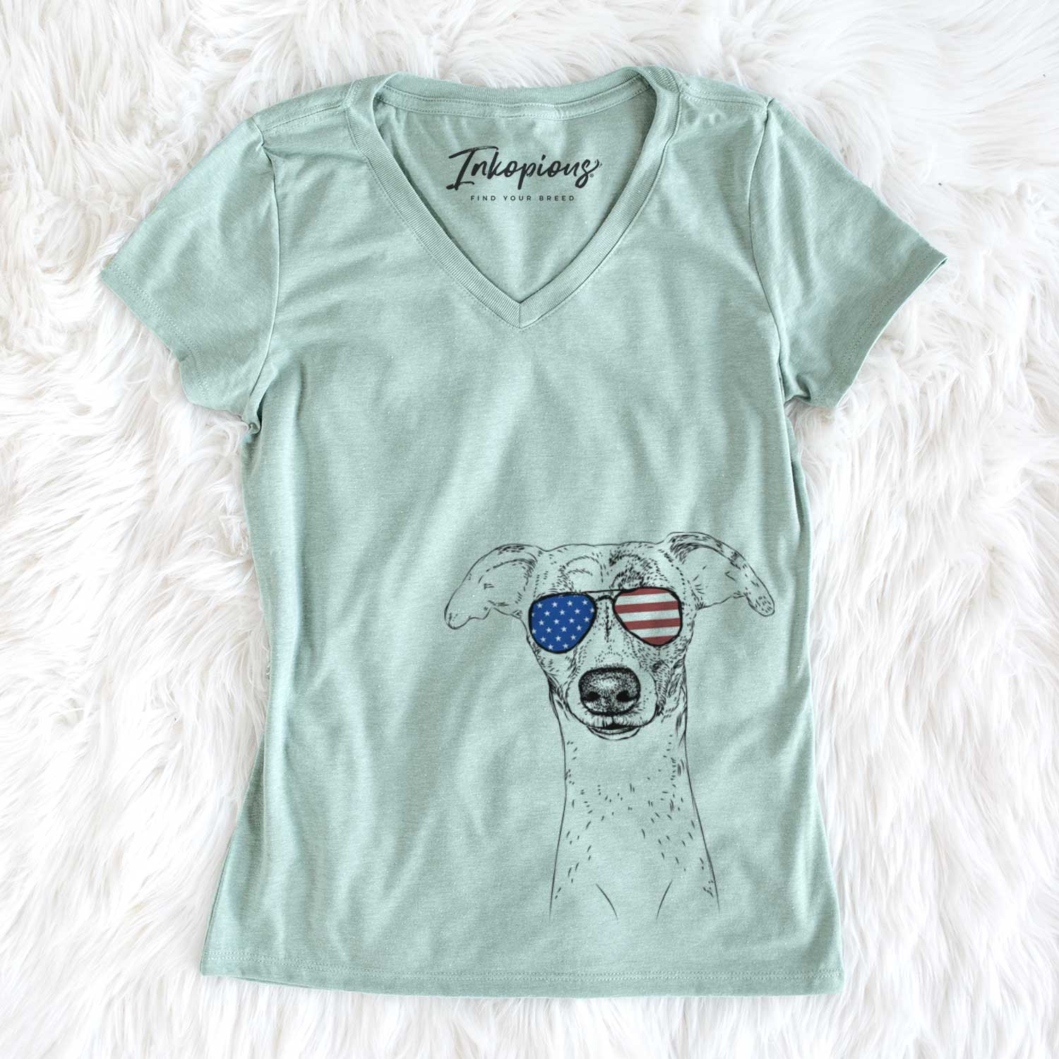 USA Twiggy the Whippet - Women's Perfect V-neck Shirt