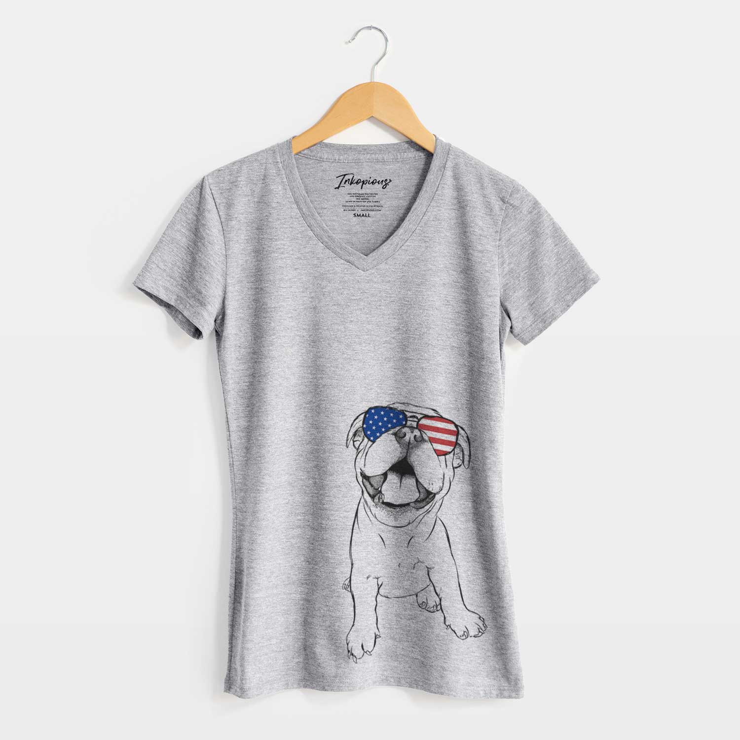 USA Tyke the English Bulldog - Women's Perfect V-neck Shirt