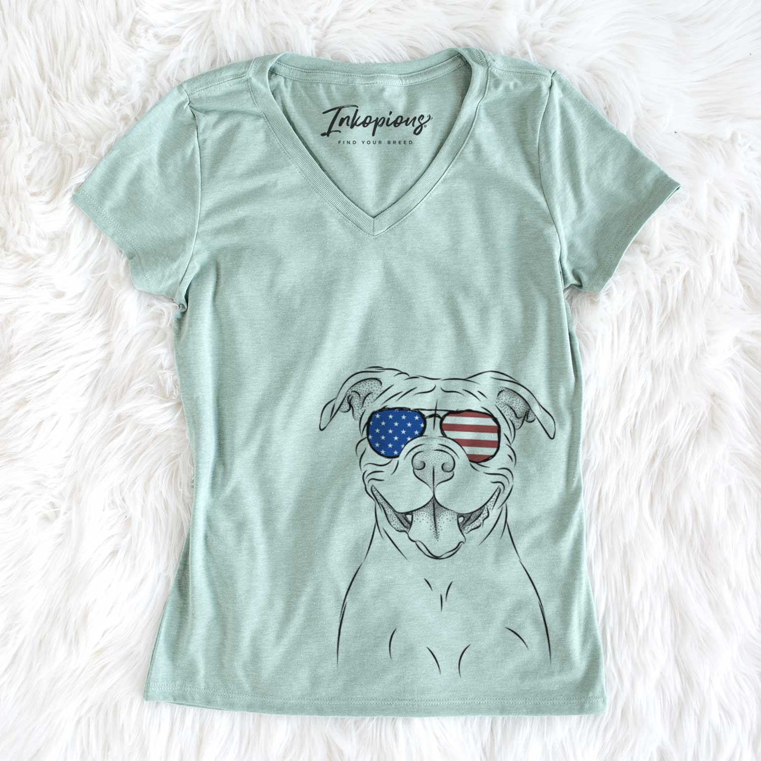 USA Tyson the American Bulldog - Women's Perfect V-neck Shirt