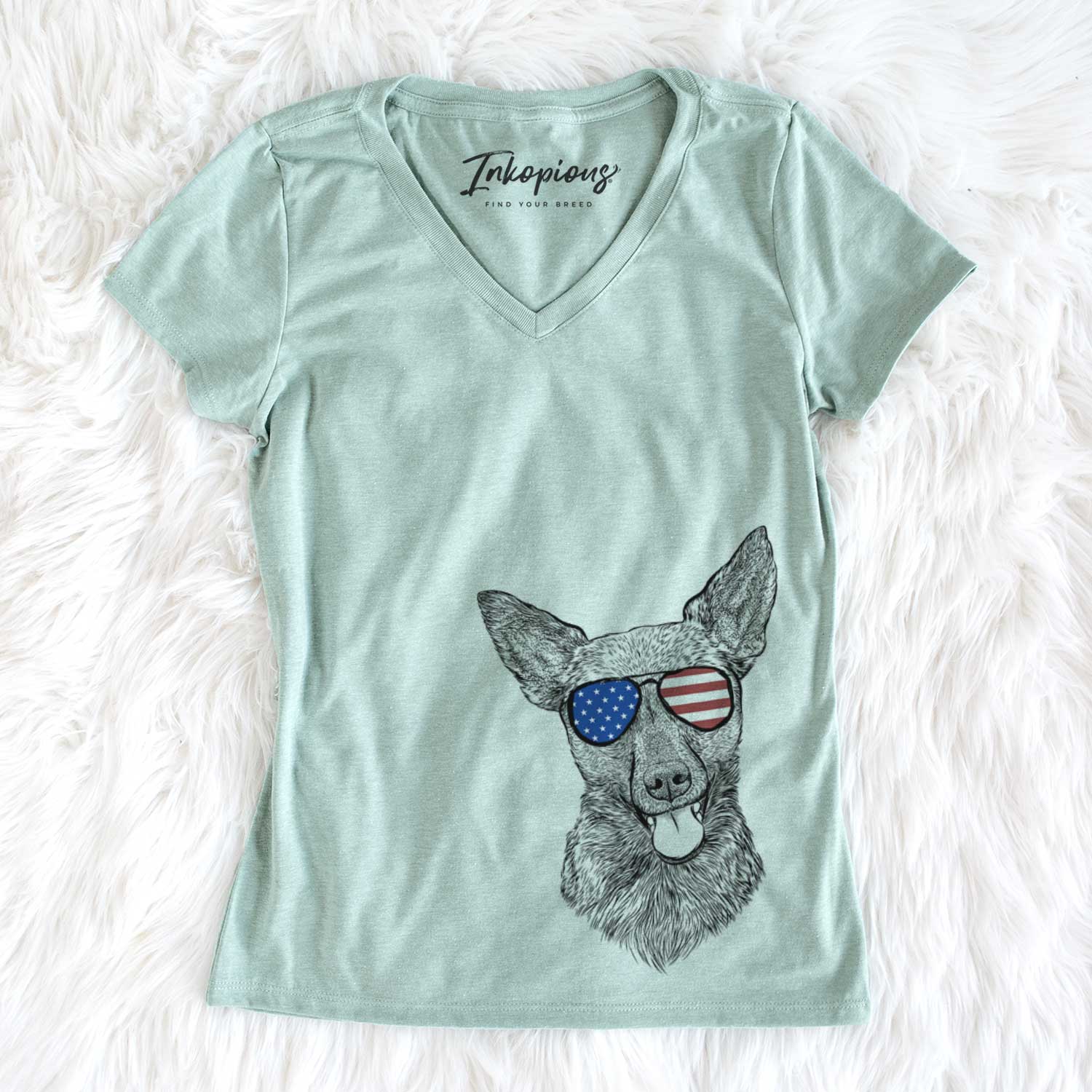 USA Ursa the Mixed Breed - Women's Perfect V-neck Shirt