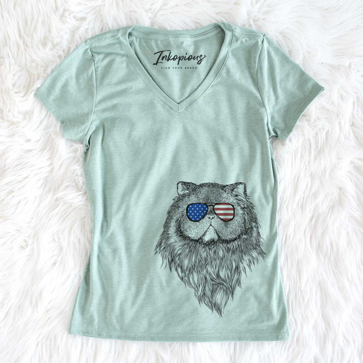 USA Vader the Persian Cat - Women's Perfect V-neck Shirt