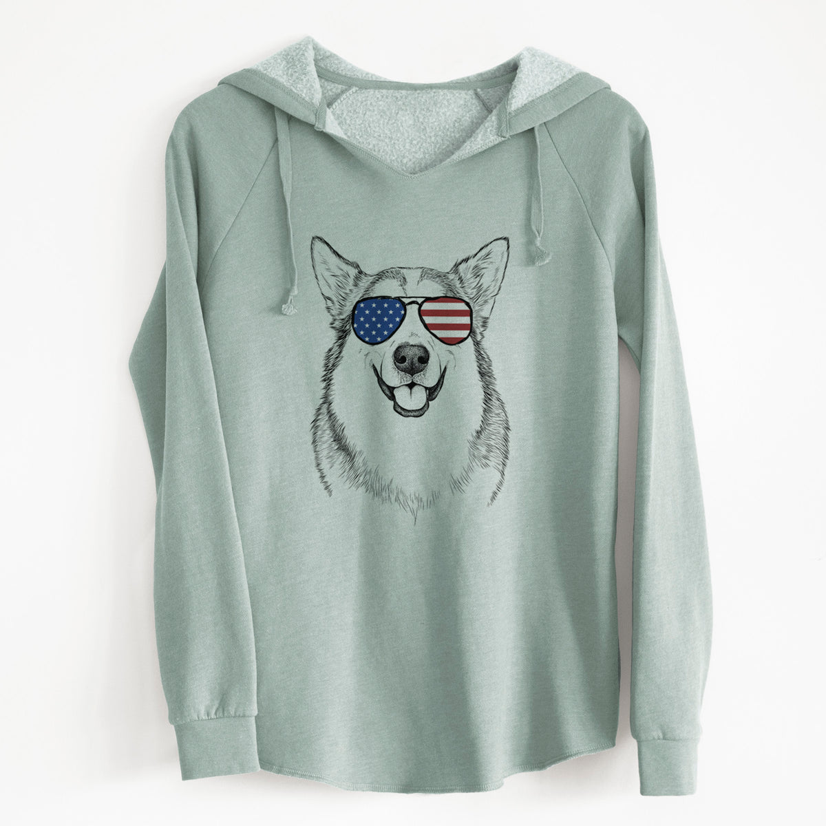 USA Vader the Alaskan Malamute - Cali Wave Hooded Sweatshirt