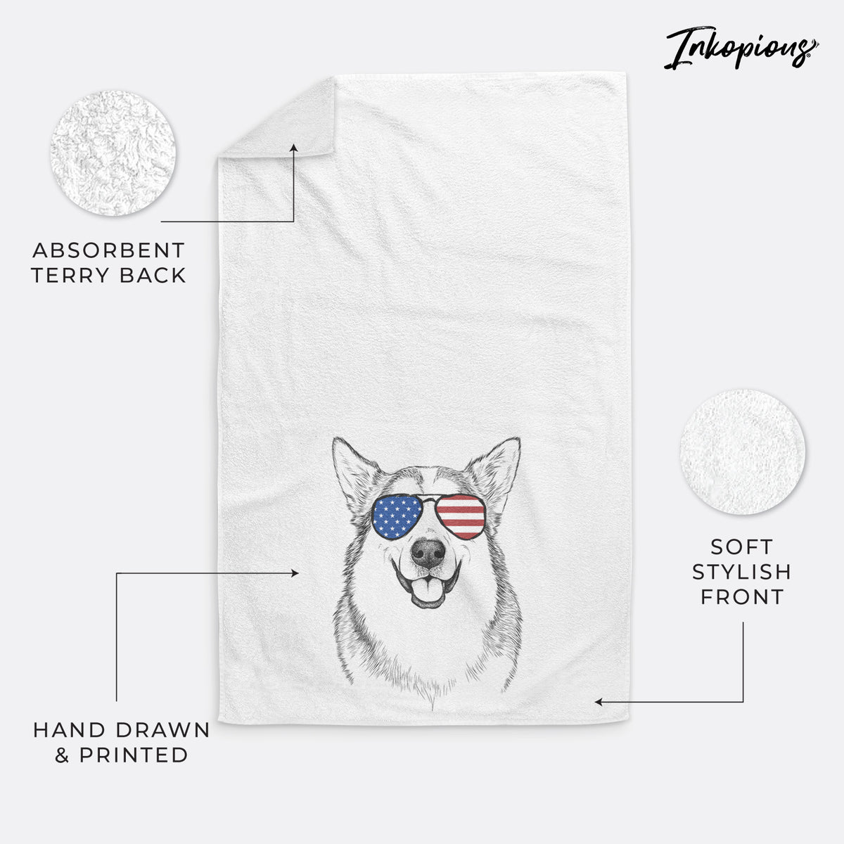 Vader the Alaskan Malamute Decorative Hand Towel