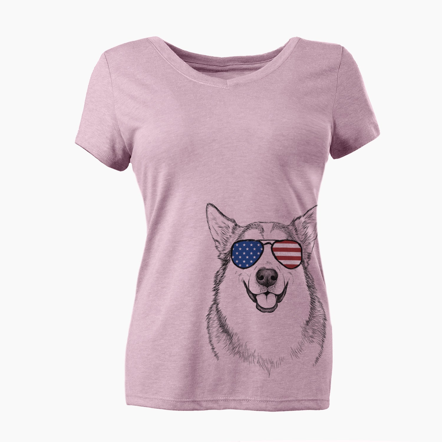 USA Vader the Alaskan Malamute - Women's Perfect V-neck Shirt