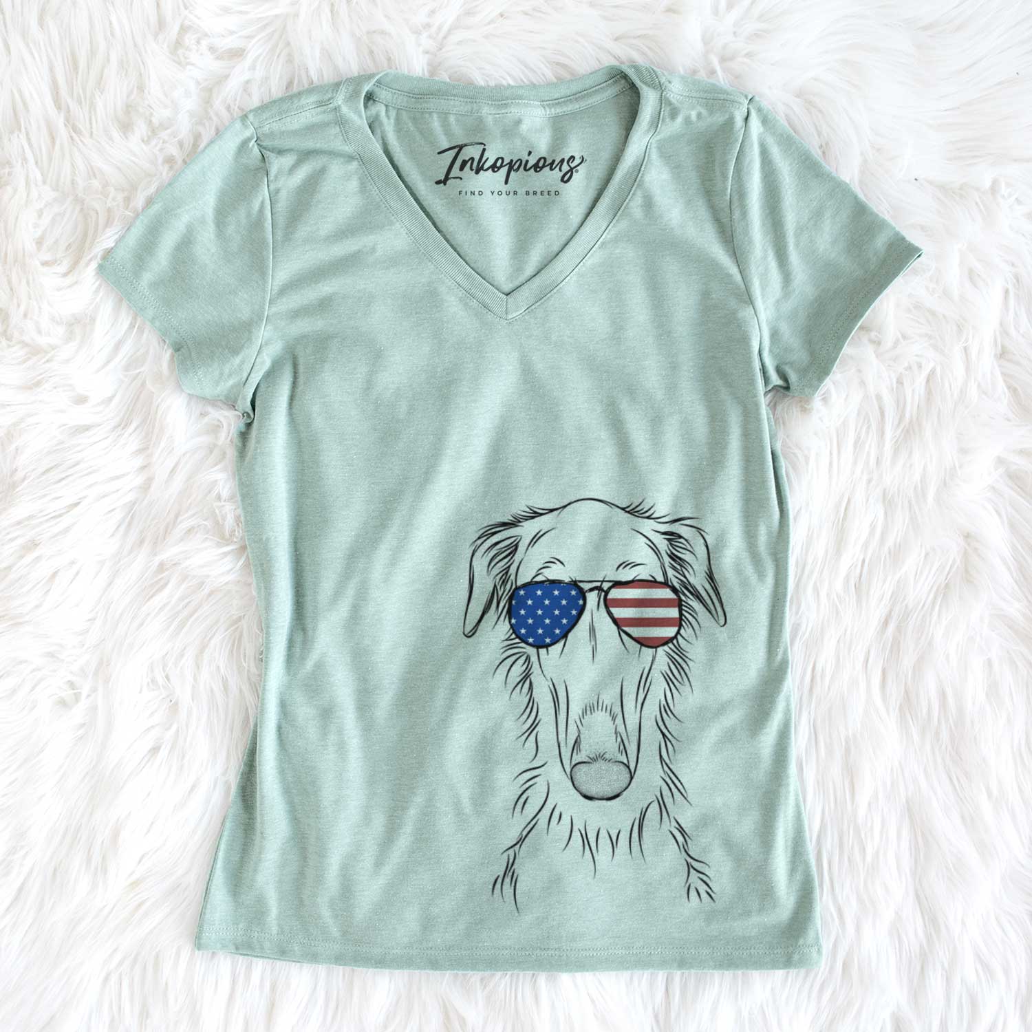 USA Vaughn the Borzoi - Women's Perfect V-neck Shirt