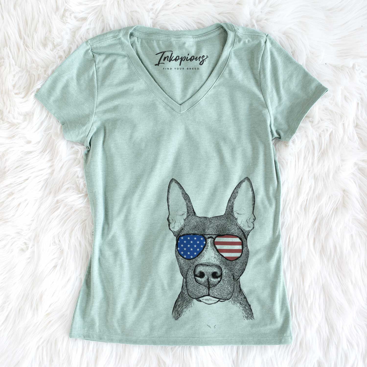 USA Violet the Pitbull - Women's Perfect V-neck Shirt