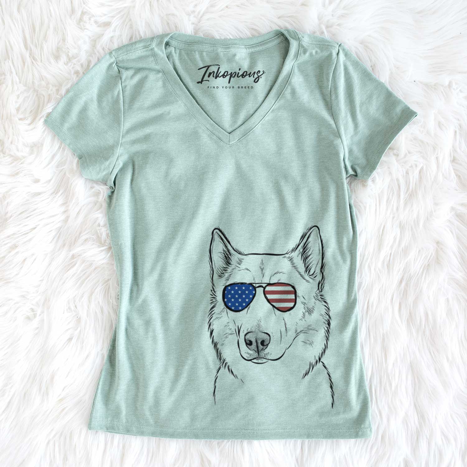 USA Vox the Siberian Husky - Women's Perfect V-neck Shirt