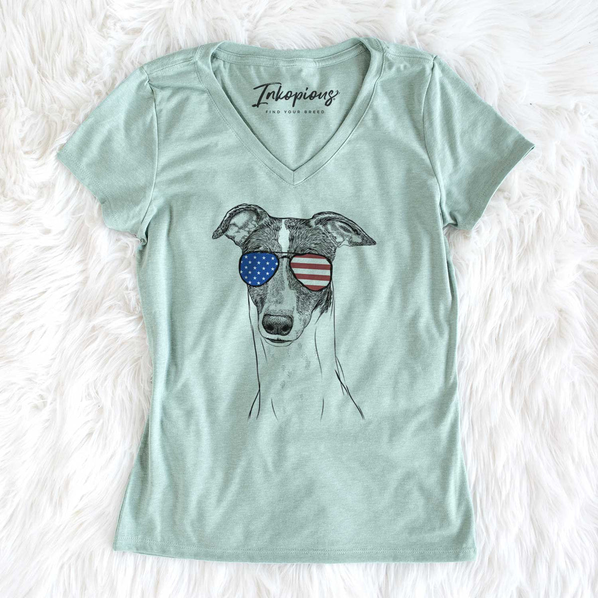 USA Vyncent the Greyhound - Women's Perfect V-neck Shirt